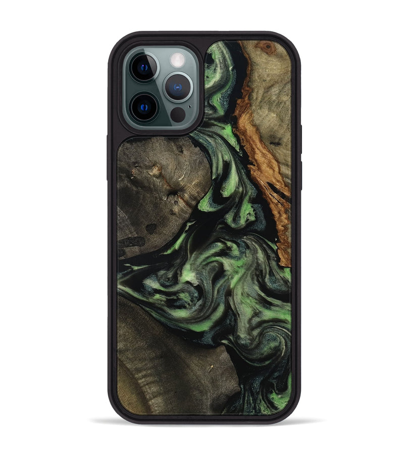 iPhone 12 Pro Max Wood Phone Case - Kiera (Green, 817312)