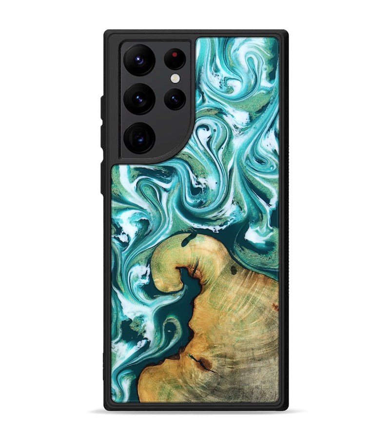 Galaxy S22 Ultra Wood Phone Case - Ettie (Green, 817313)