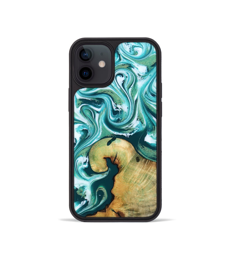 iPhone 12 mini Wood Phone Case - Ettie (Green, 817313)