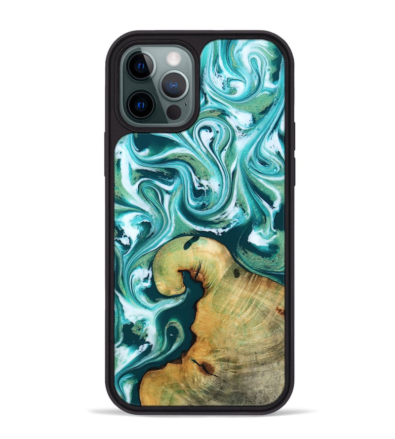 iPhone 12 Pro Max Wood Phone Case - Ettie (Green, 817313)