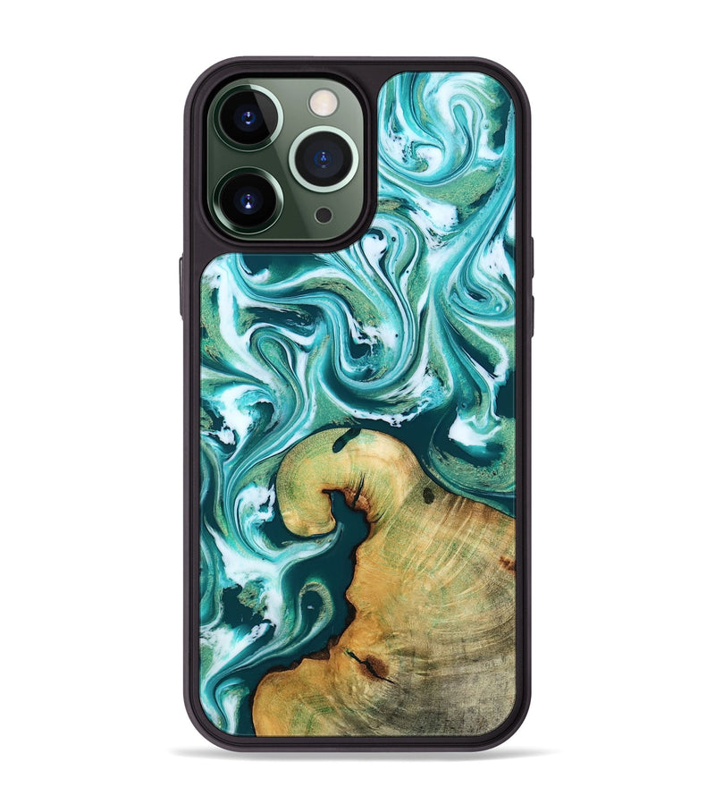 iPhone 13 Pro Max Wood Phone Case - Ettie (Green, 817313)