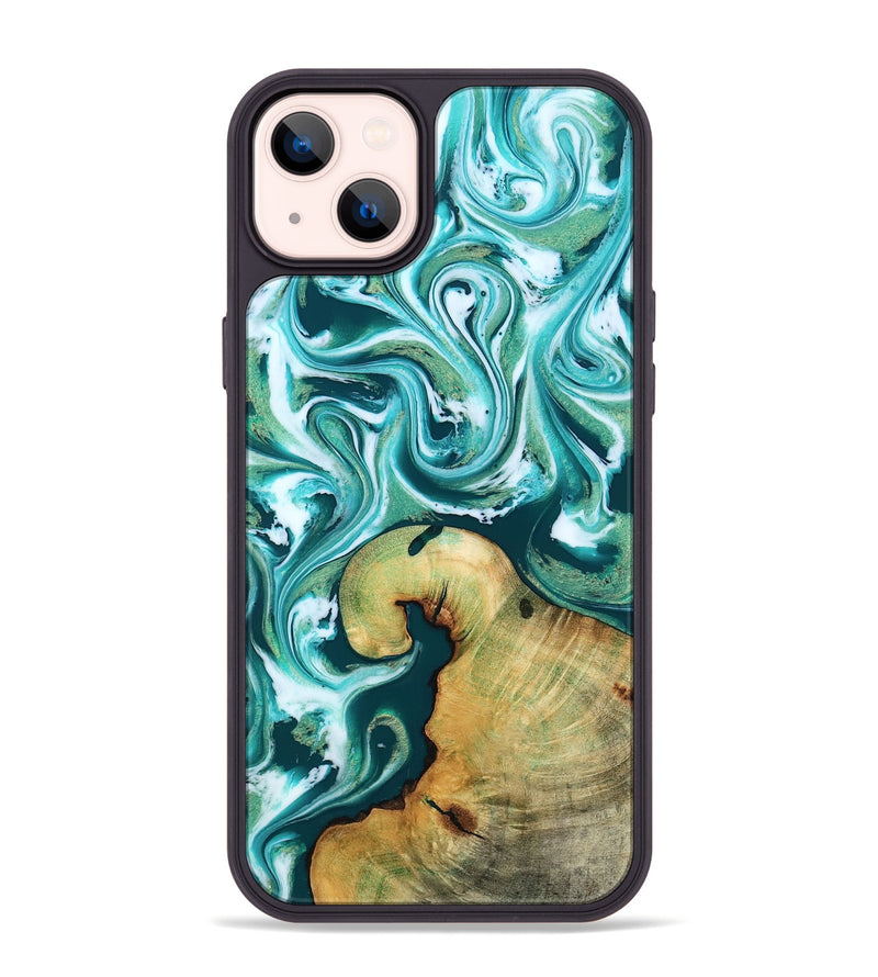 iPhone 14 Plus Wood Phone Case - Ettie (Green, 817313)