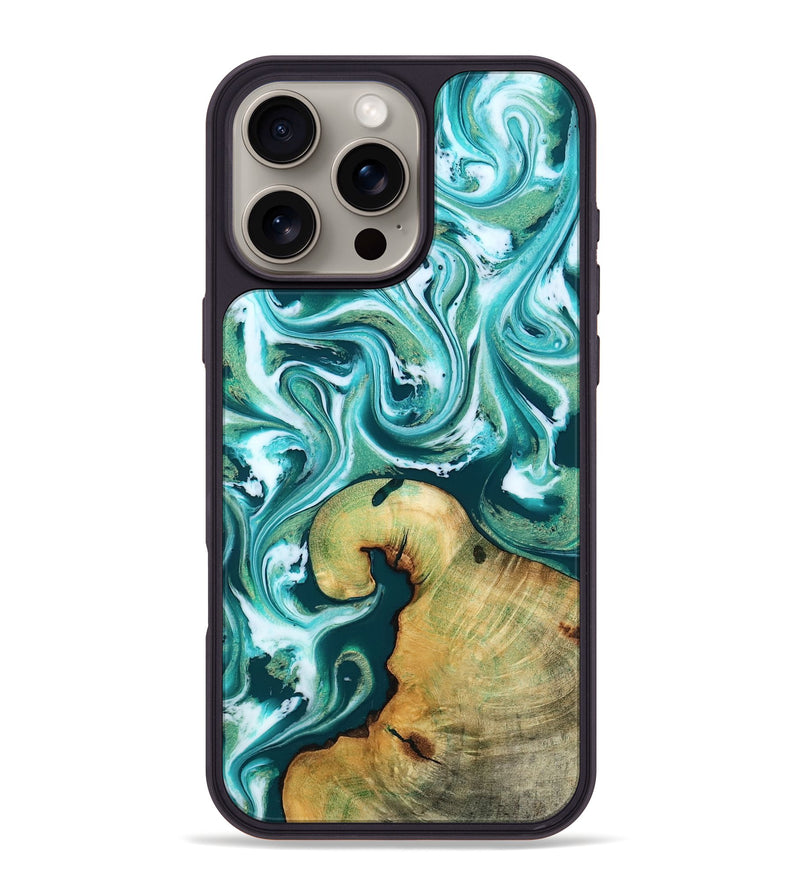 iPhone 16 Pro Max Wood Phone Case - Ettie (Green, 817313)