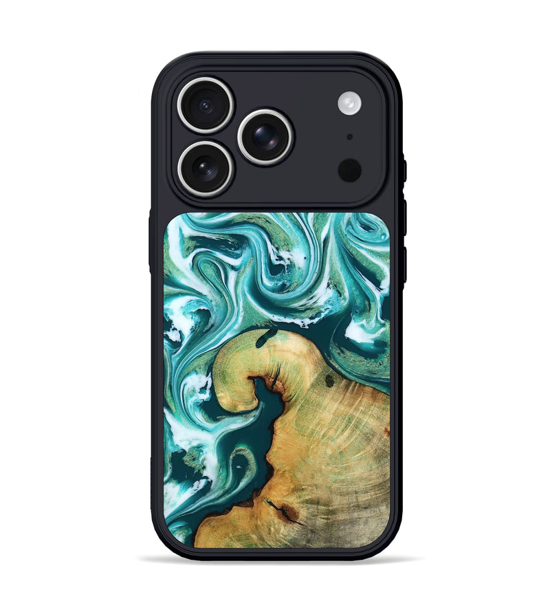 iPhone 17 Pro Wood Phone Case - Ettie (Green, 817313)