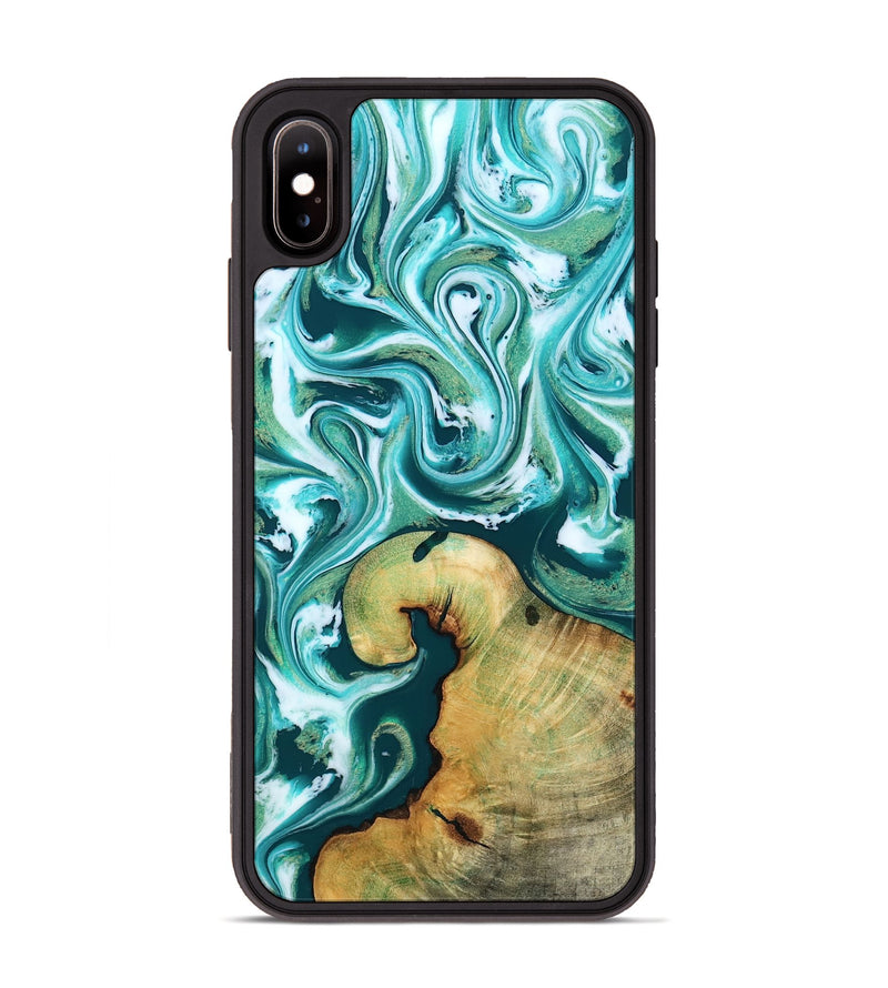 iPhone Xs Max Wood Phone Case - Ettie (Green, 817313)