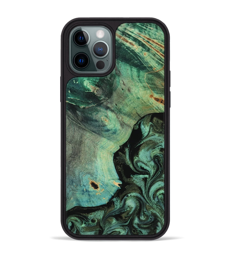 iPhone 12 Pro Max Wood Phone Case - Nicolas (Green, 817314)