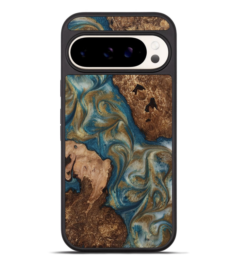 Pixel 9 Pro XL Wood Phone Case - Darwin (Teal & Gold, 817315)