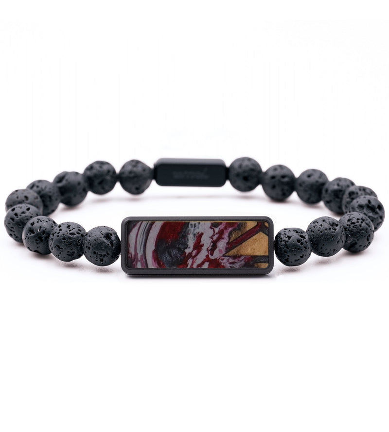 Lava Bead Wood Bracelet - Felicity (Red, 817334)
