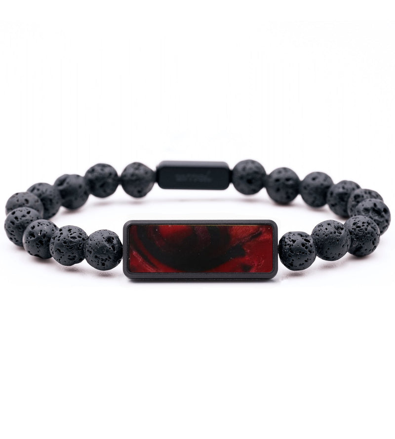 Lava Bead ResinArt Bracelet - Magnolia (Red, 817335)