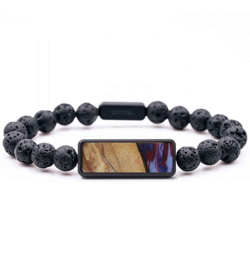 Lava Bead Wood Bracelet - Donovan (Red, 817337)