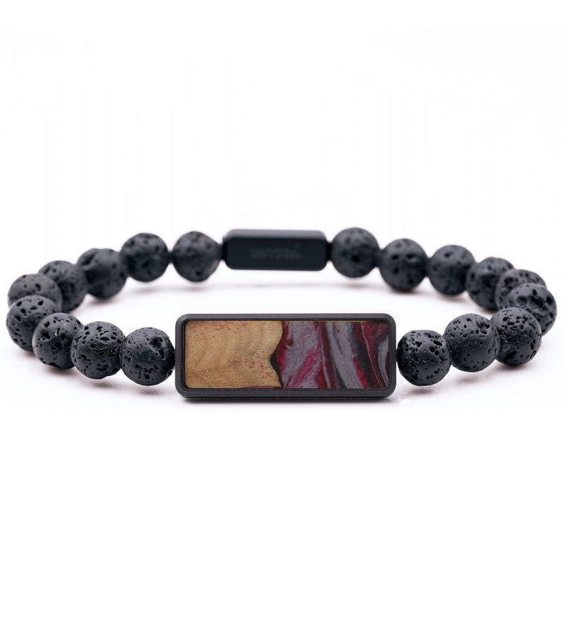 Lava Bead Wood Bracelet - Lynette (Red, 817341)