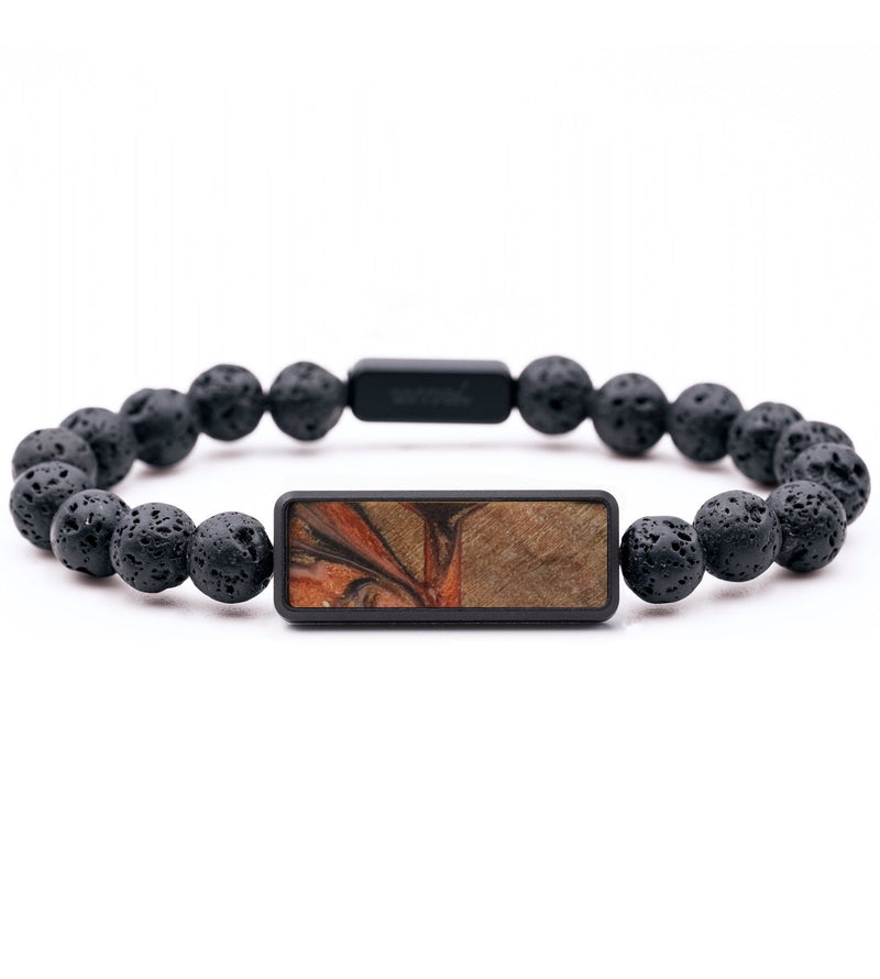 Lava Bead Wood Bracelet - Braden (Red, 817347)