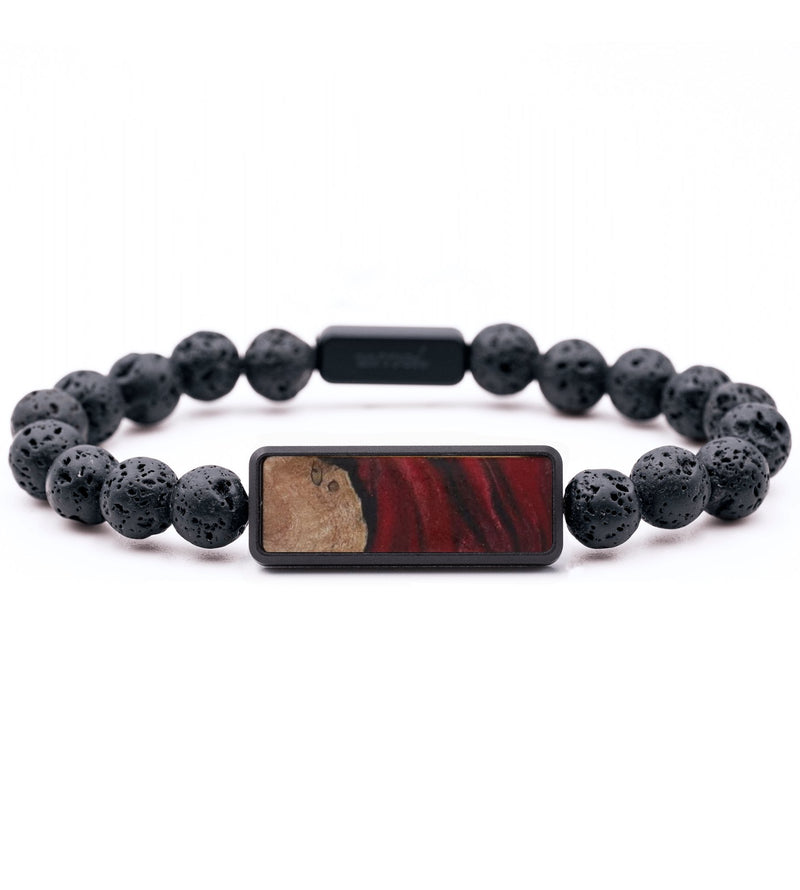 Lava Bead Wood Bracelet - Annalise (Red, 817349)