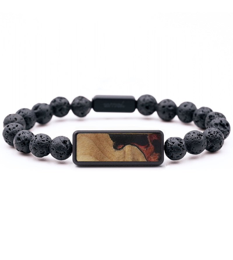 Lava Bead Wood Bracelet - Luke (Red, 817351)