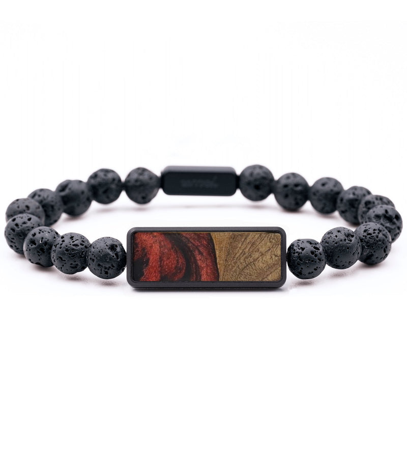 Lava Bead Wood Bracelet - Yaretzi (Red, 817352)