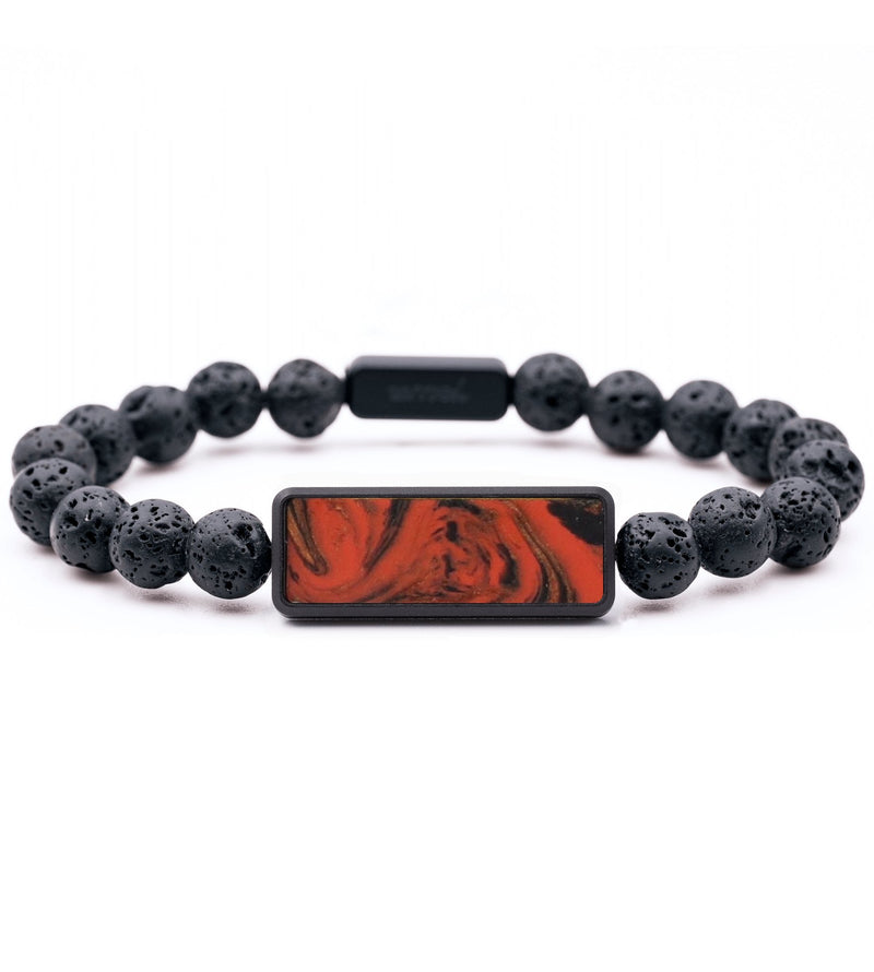 Lava Bead ResinArt Bracelet - Paisley (Red, 817354)