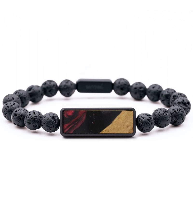Lava Bead Wood Bracelet - Kason (Red, 817360)