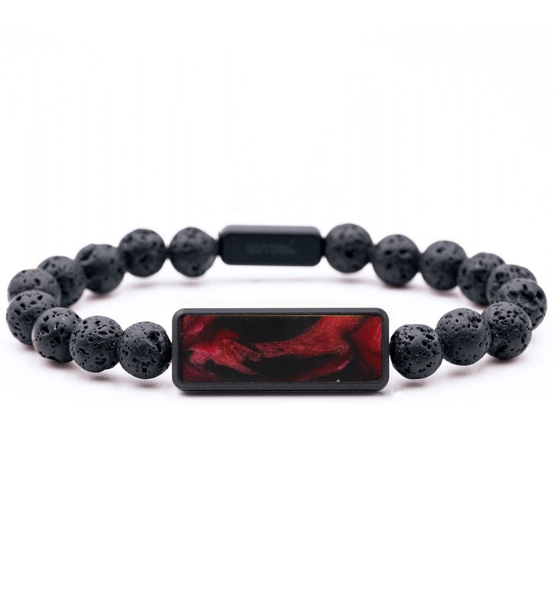 Lava Bead ResinArt Bracelet - Shana (Red, 817363)