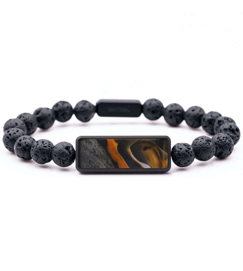 Lava Bead Wood Bracelet - Cody (Red, 817365)
