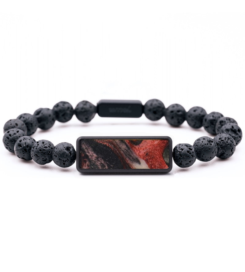 Lava Bead ResinArt Bracelet - Bernadette (Red, 817367)