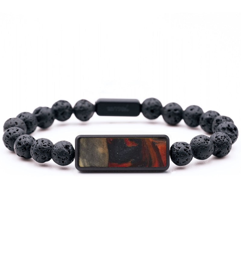 Lava Bead Wood Bracelet - Ralph (Red, 817368)