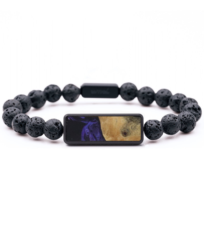 Lava Bead Wood Bracelet - Mandy (Purple, 817375)