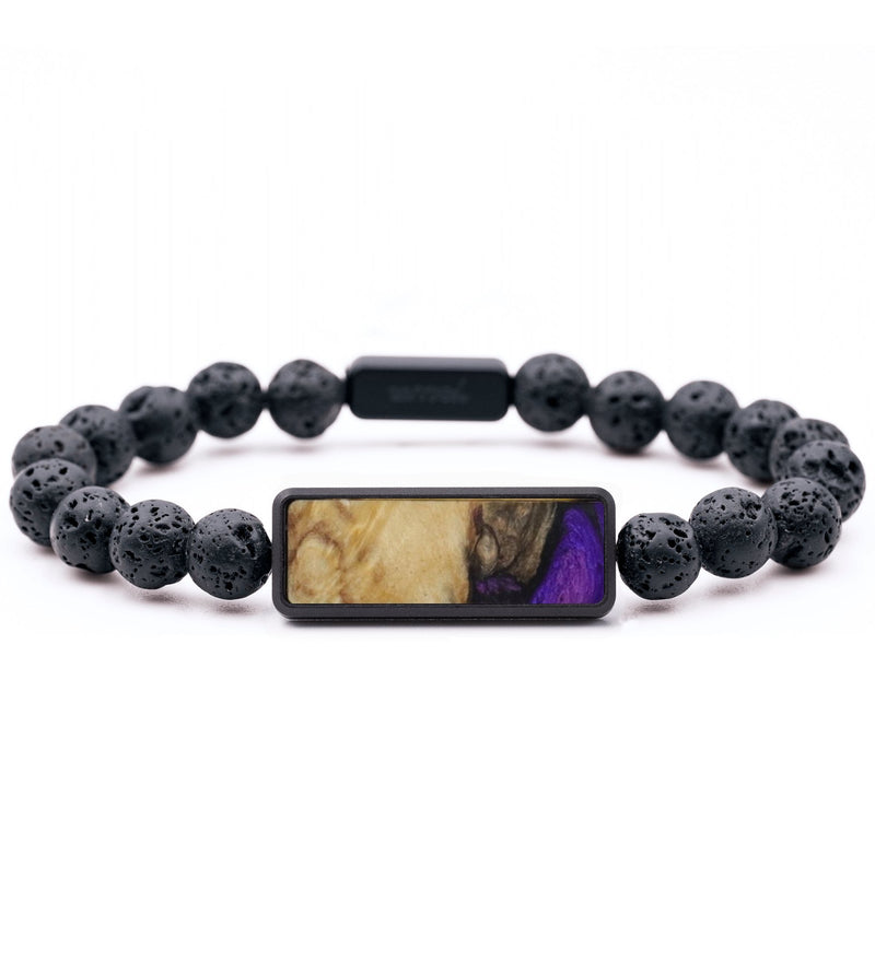 Lava Bead Wood Bracelet - Kerri (Purple, 817378)