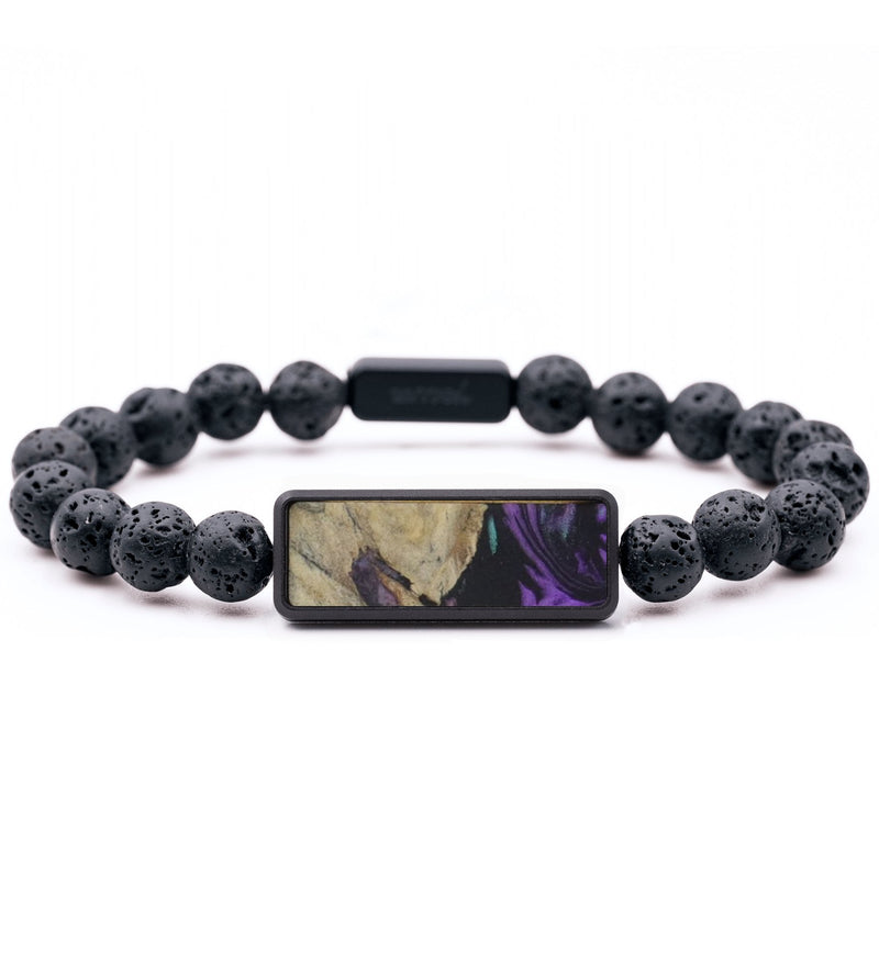 Lava Bead Wood Bracelet - Dawson (Purple, 817379)