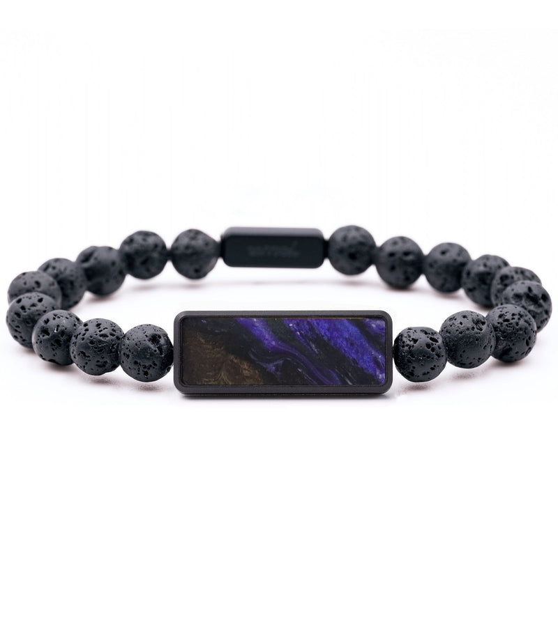 Lava Bead Wood Bracelet - Arya (Purple, 817380)