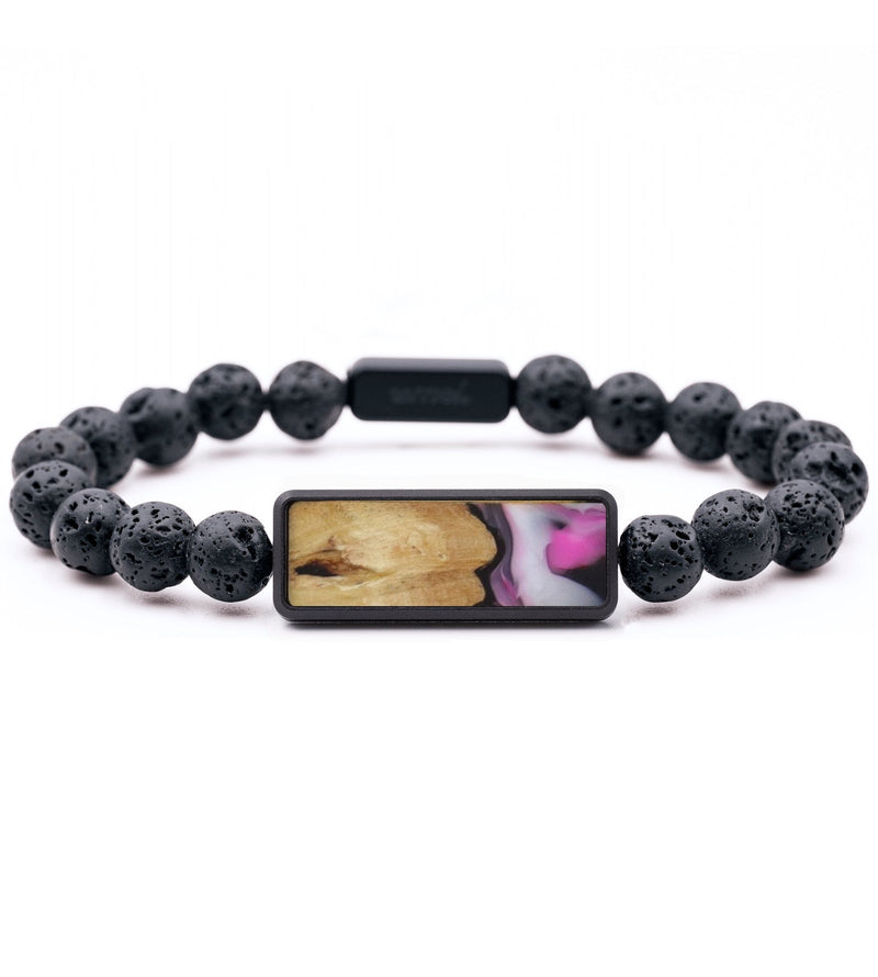 Lava Bead Wood Bracelet - Rose (Purple, 817383)