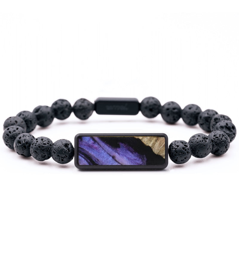 Lava Bead Wood Bracelet - Aubrey (Purple, 817385)