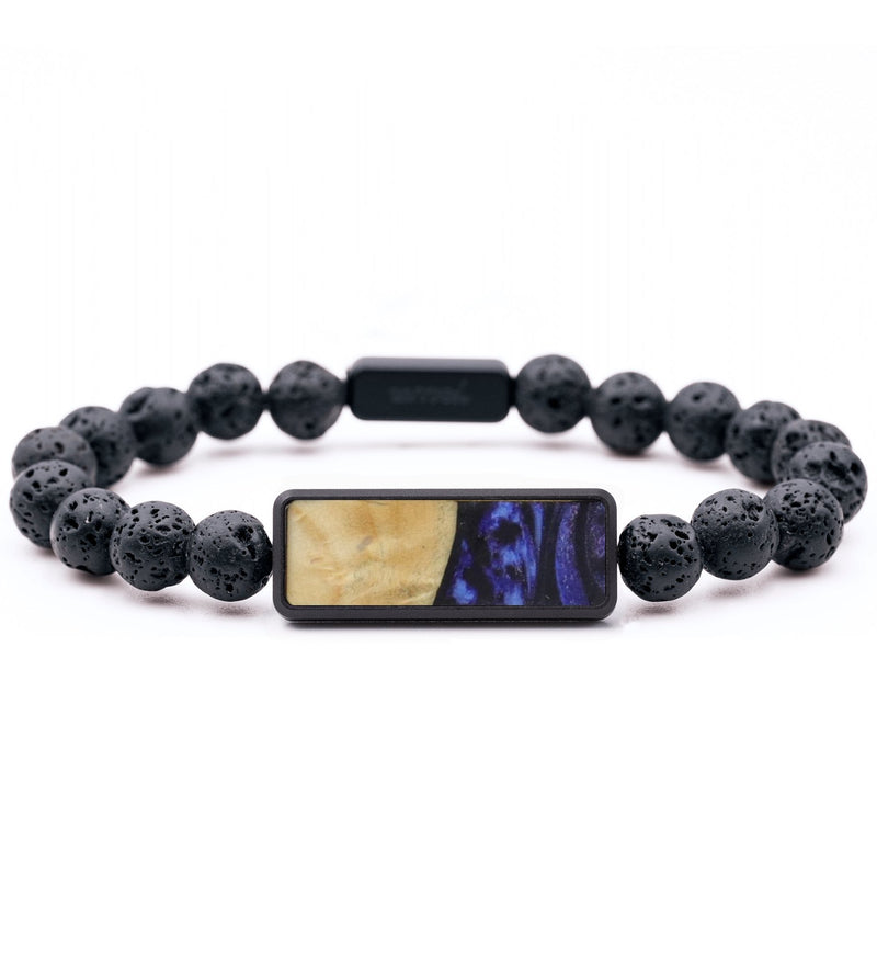 Lava Bead Wood Bracelet - Jimmie (Purple, 817386)