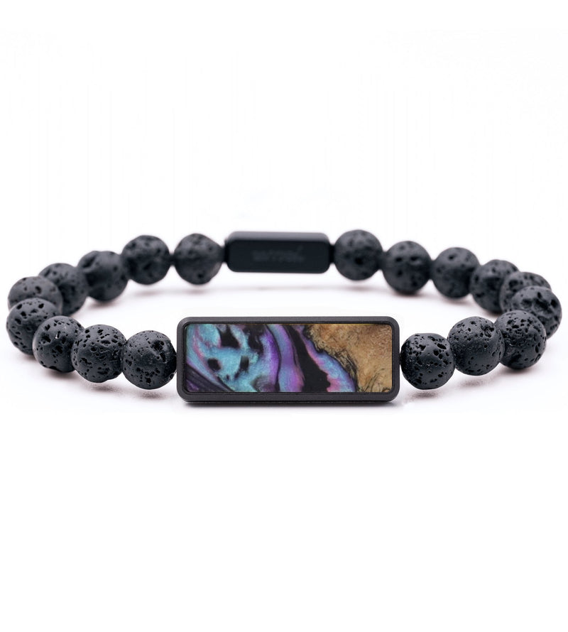 Lava Bead Wood Bracelet - Whitney (Purple, 817387)