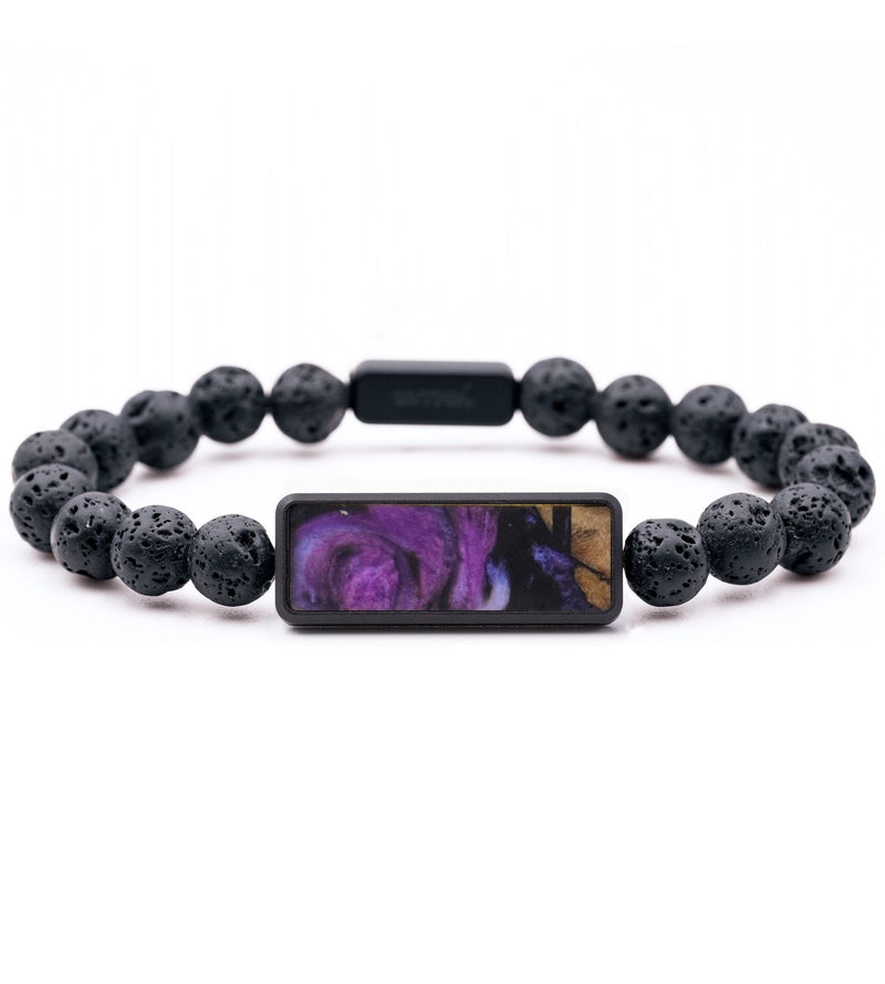 Lava Bead Wood Bracelet - Miranda (Purple, 817388)