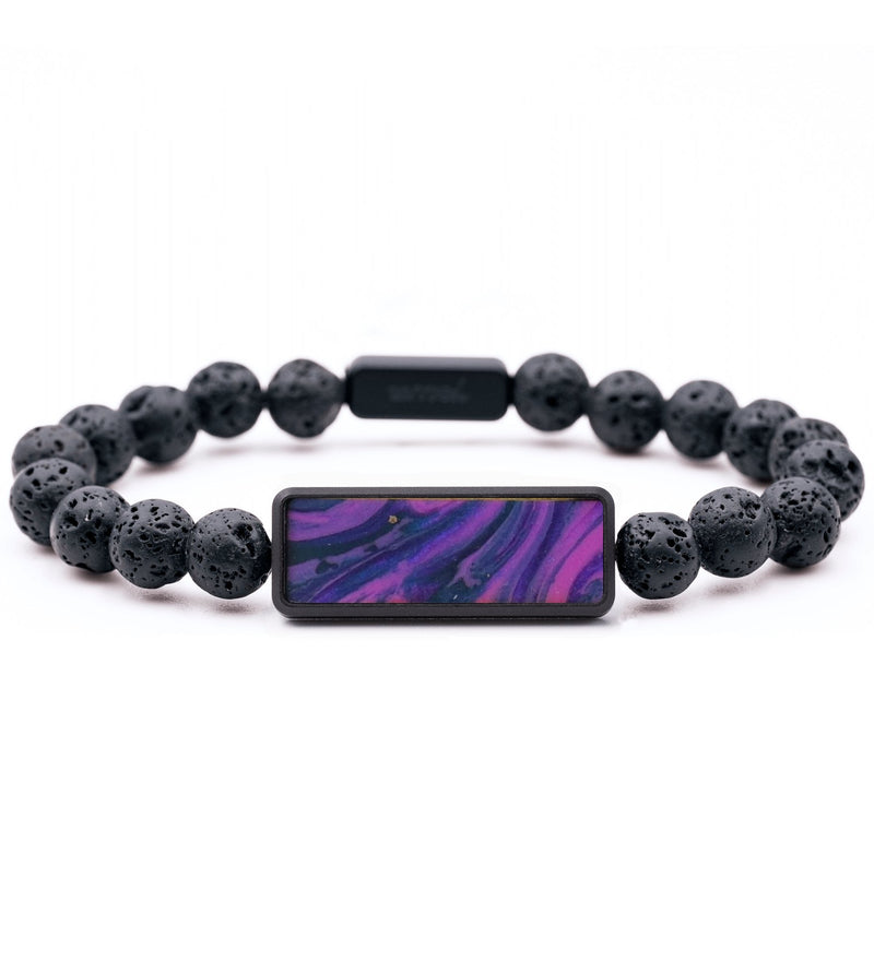 Lava Bead ResinArt Bracelet - Sage (Purple, 817404)