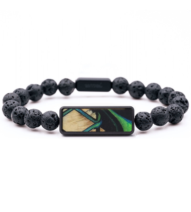 Lava Bead Wood Bracelet - Lesly (Pattern, 817434)