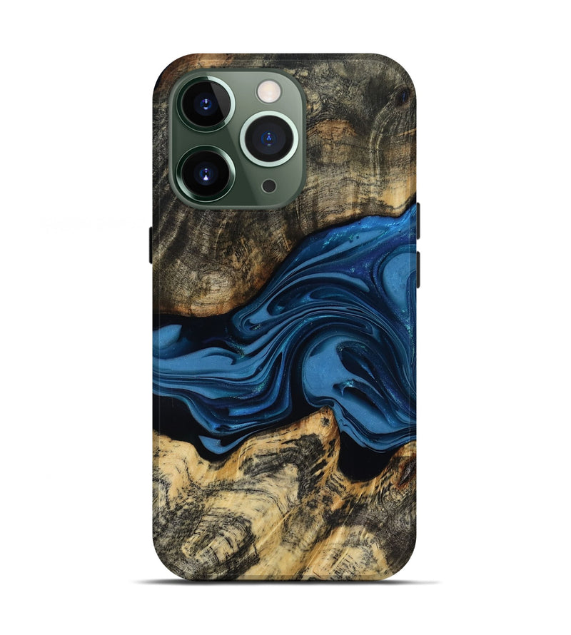 iPhone 13 Pro Wood Live Edge Phone Case - Wilbur (Blue, 817466)