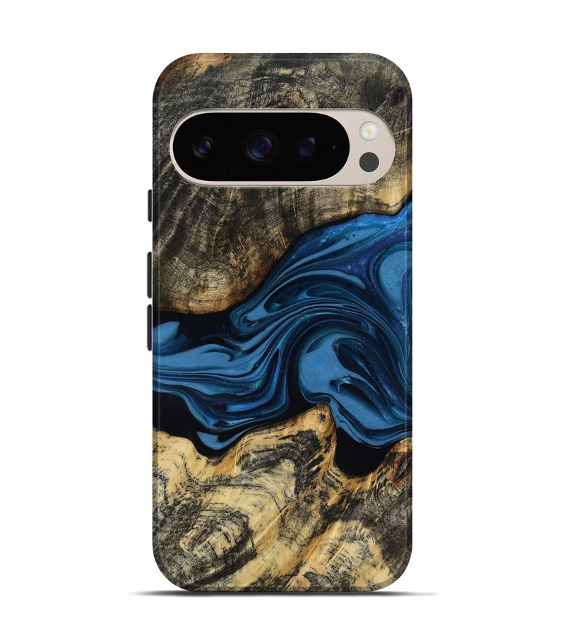 Pixel 10 Pro Wood Live Edge Phone Case - Wilbur (Blue, 817466)