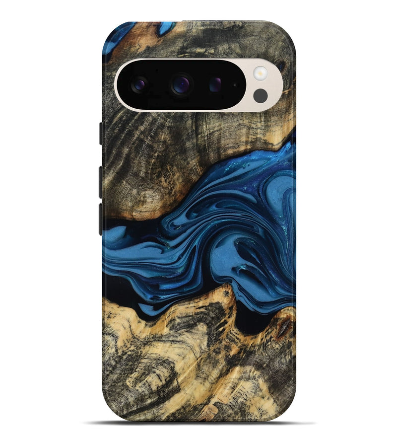 Pixel 10 Pro XL Wood Live Edge Phone Case - Wilbur (Blue, 817466)