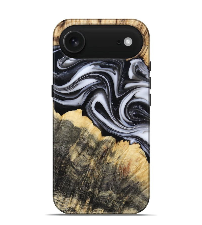 iPhone 17 Air Wood Live Edge Phone Case - Meilani (Black & White, 817467)