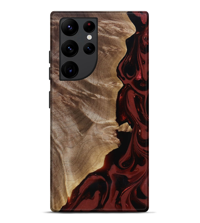 Galaxy S22 Ultra Wood Live Edge Phone Case - Jewel (Red, 817468)