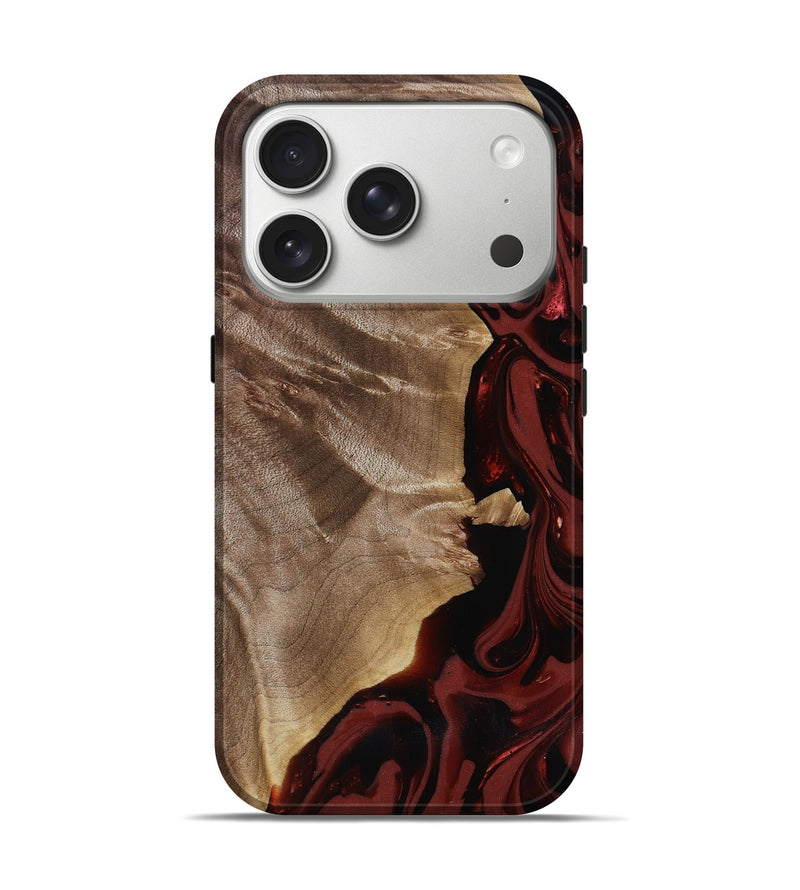 iPhone 17 Pro Wood Live Edge Phone Case - Jewel (Red, 817468)