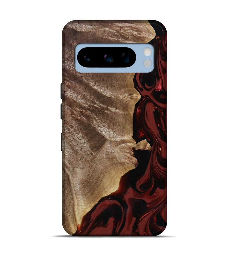 Pixel 8 Pro Wood Live Edge Phone Case - Jewel (Red, 817468)