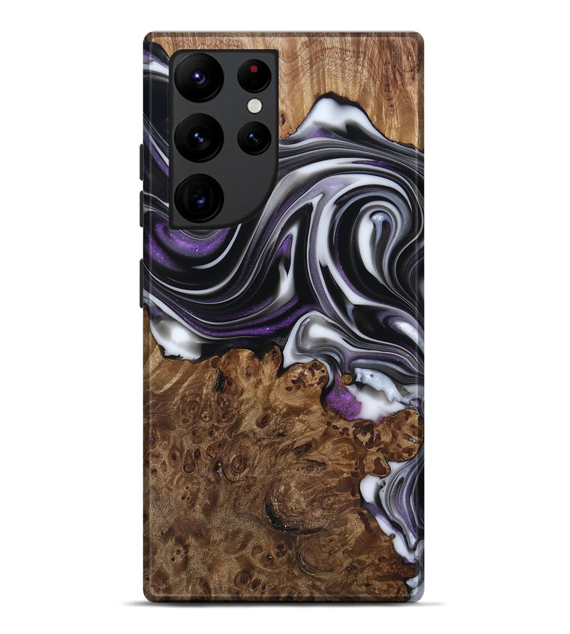 Galaxy S22 Ultra Wood Live Edge Phone Case - Fanny (Black & White, 817469)