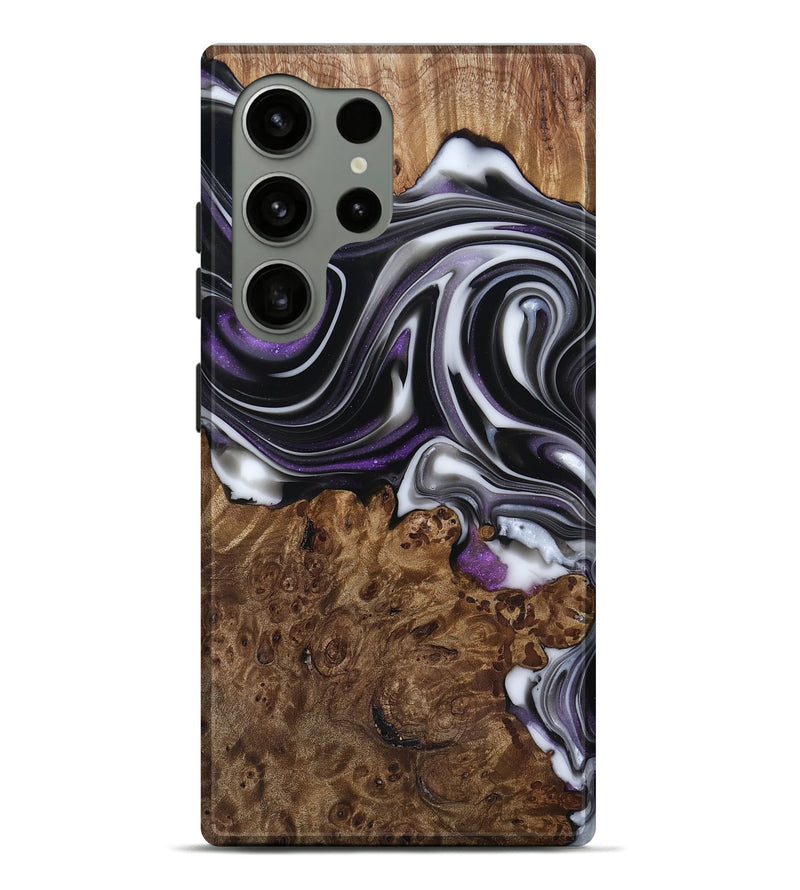Galaxy S24 Ultra Wood Live Edge Phone Case - Fanny (Black & White, 817469)