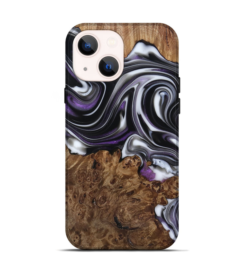 iPhone 14 Wood Live Edge Phone Case - Fanny (Black & White, 817469)