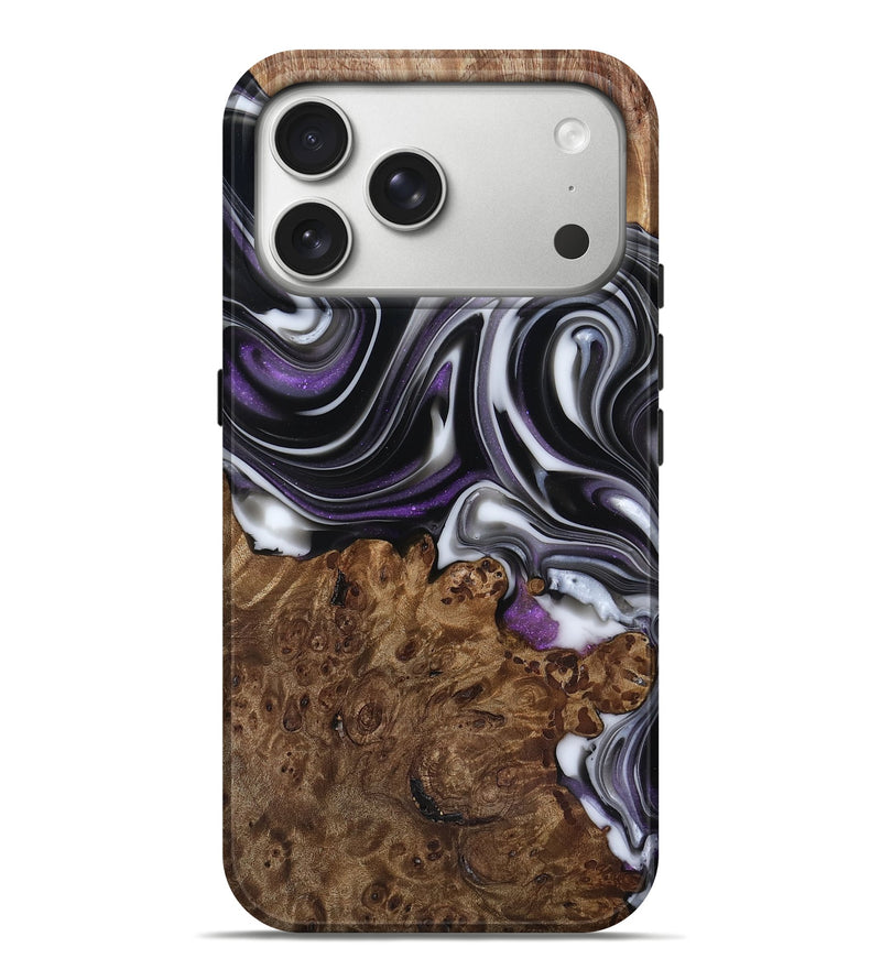 iPhone 17 Pro Max Wood Live Edge Phone Case - Fanny (Black & White, 817469)