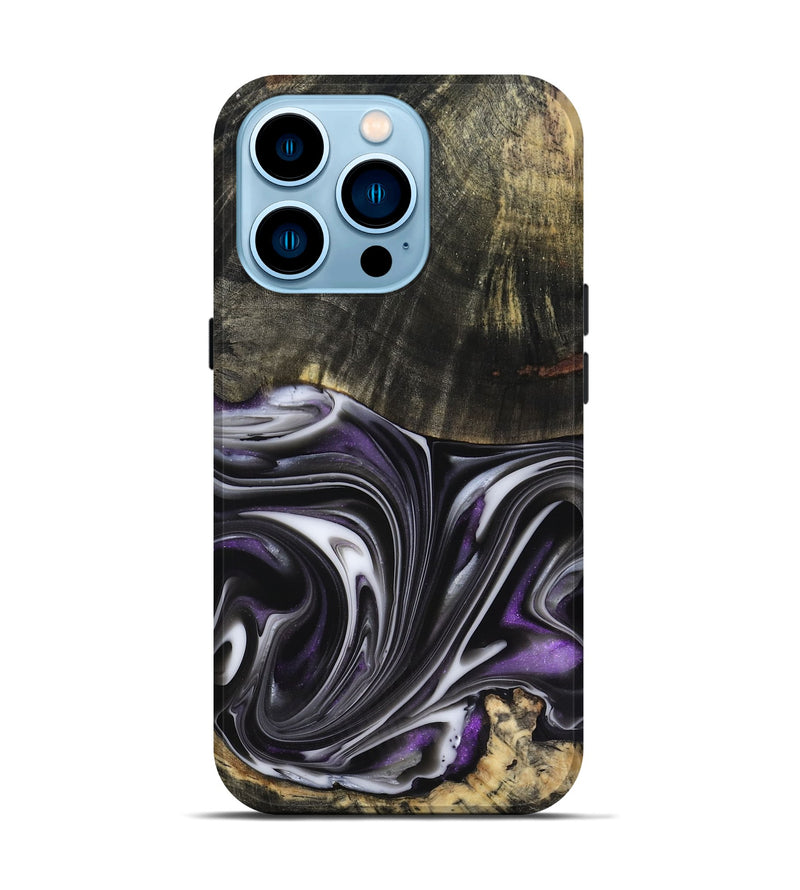 iPhone 14 Pro Wood Live Edge Phone Case - Axl (Purple, 817470)