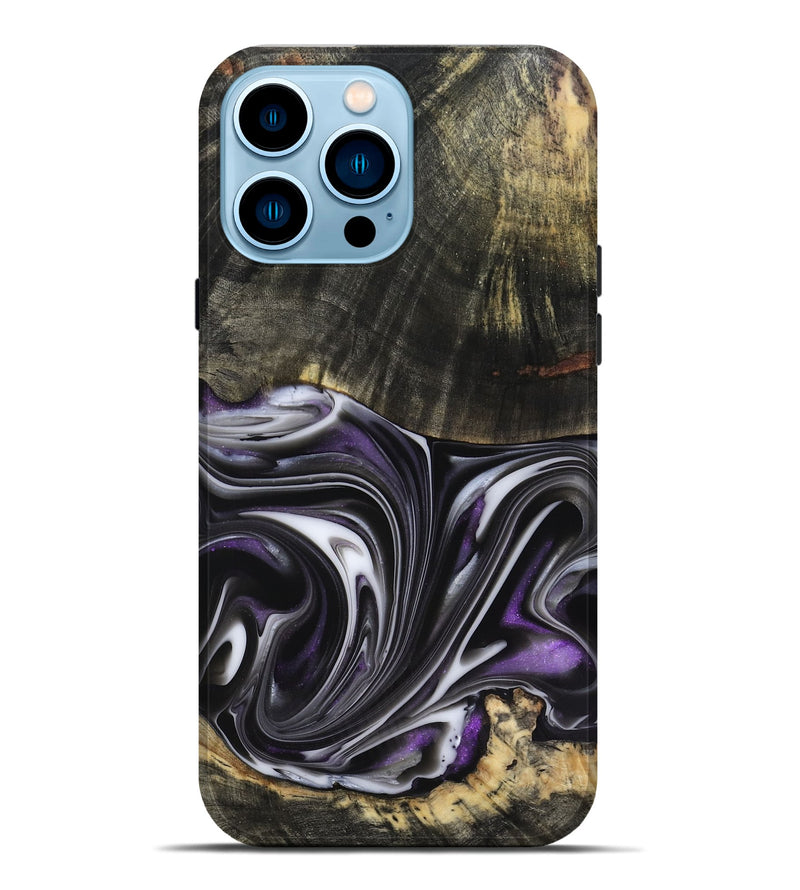 iPhone 14 Pro Max Wood Live Edge Phone Case - Axl (Purple, 817470)