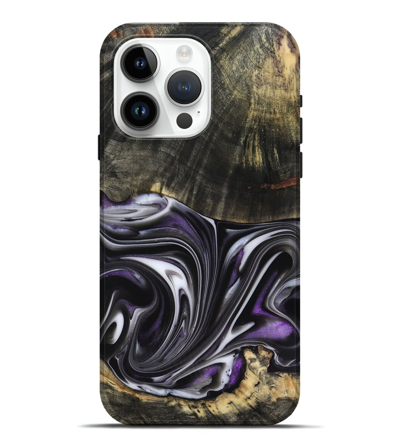 iPhone 15 Pro Max Wood Live Edge Phone Case - Axl (Purple, 817470)